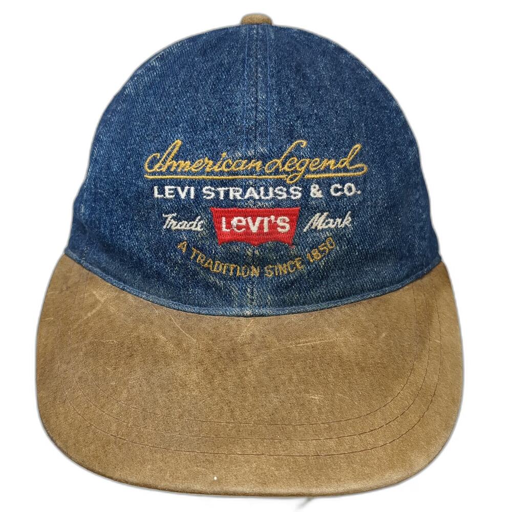 Levi's Baseball Cap Blue One Size Strapback Denim Suede Brim American Legend Hat